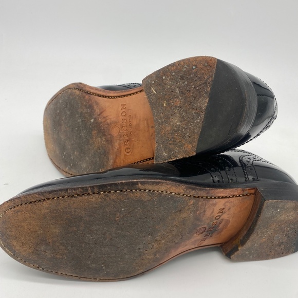 Grenson Patent Brogue Dress Shoes and matching Patent Black Hackett London Belt main image 7